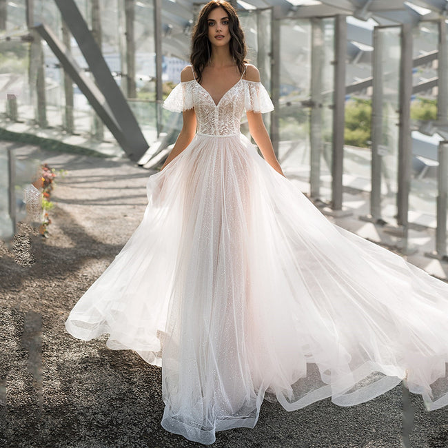 Large Size Wedding Dress Slim Slimming Shoulders Hover Image