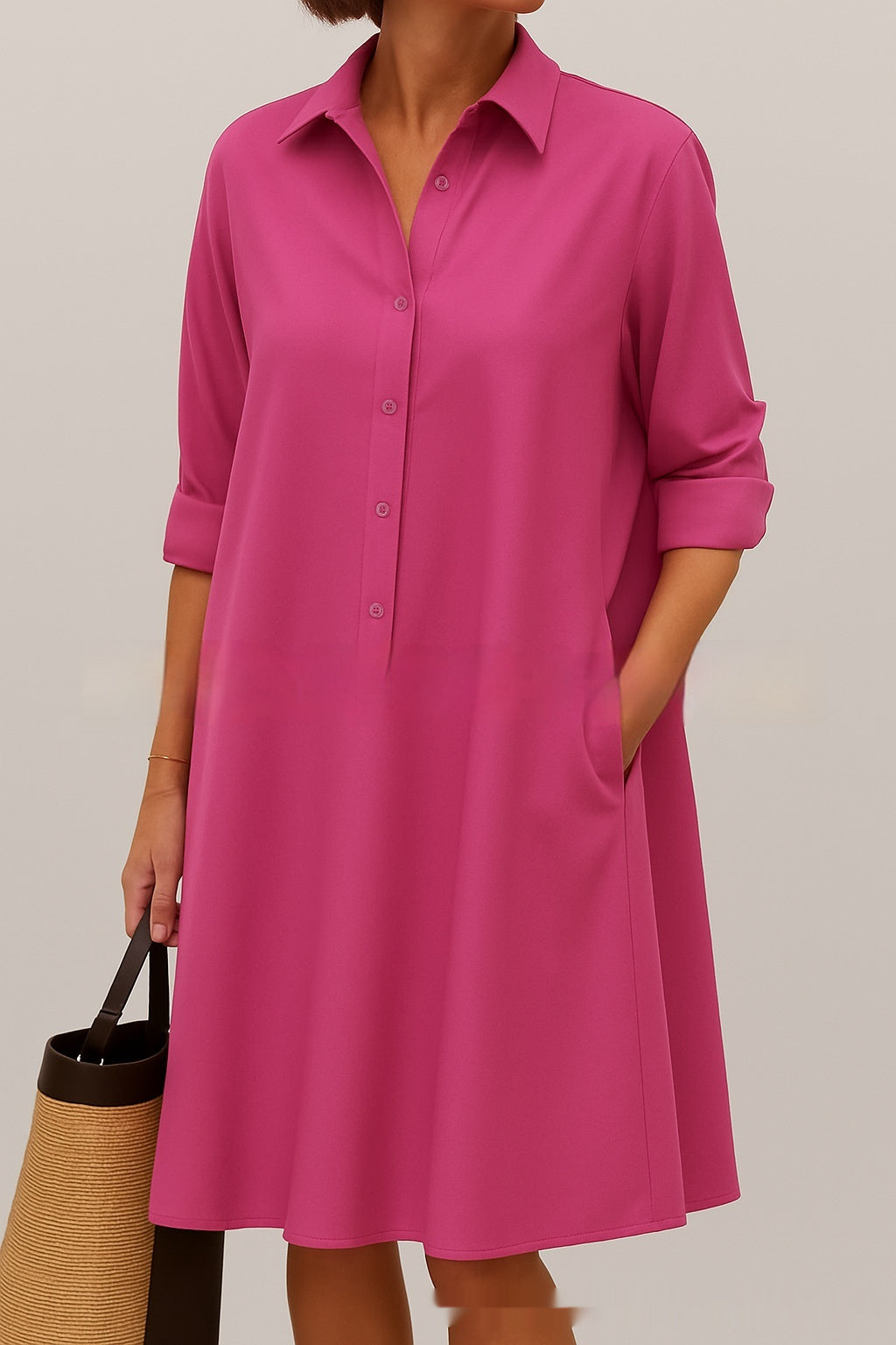 Women's Fashion Loose Solid Color Dress