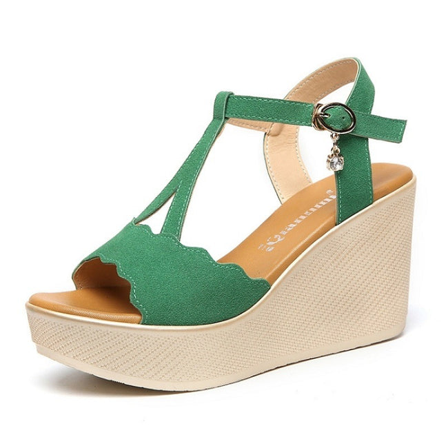 Slope Heel Platform Platform Frosted Platform Sandals Women Hover Image