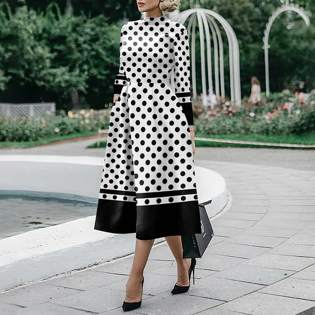 Women's Fashion Long Sleeve Slim Dress Hover Image