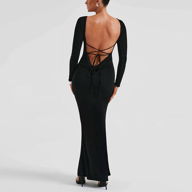 Elegant Dress Cross Lace-up Women Main Image