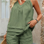 Casual Shirt Shorts Loose Outfit Women