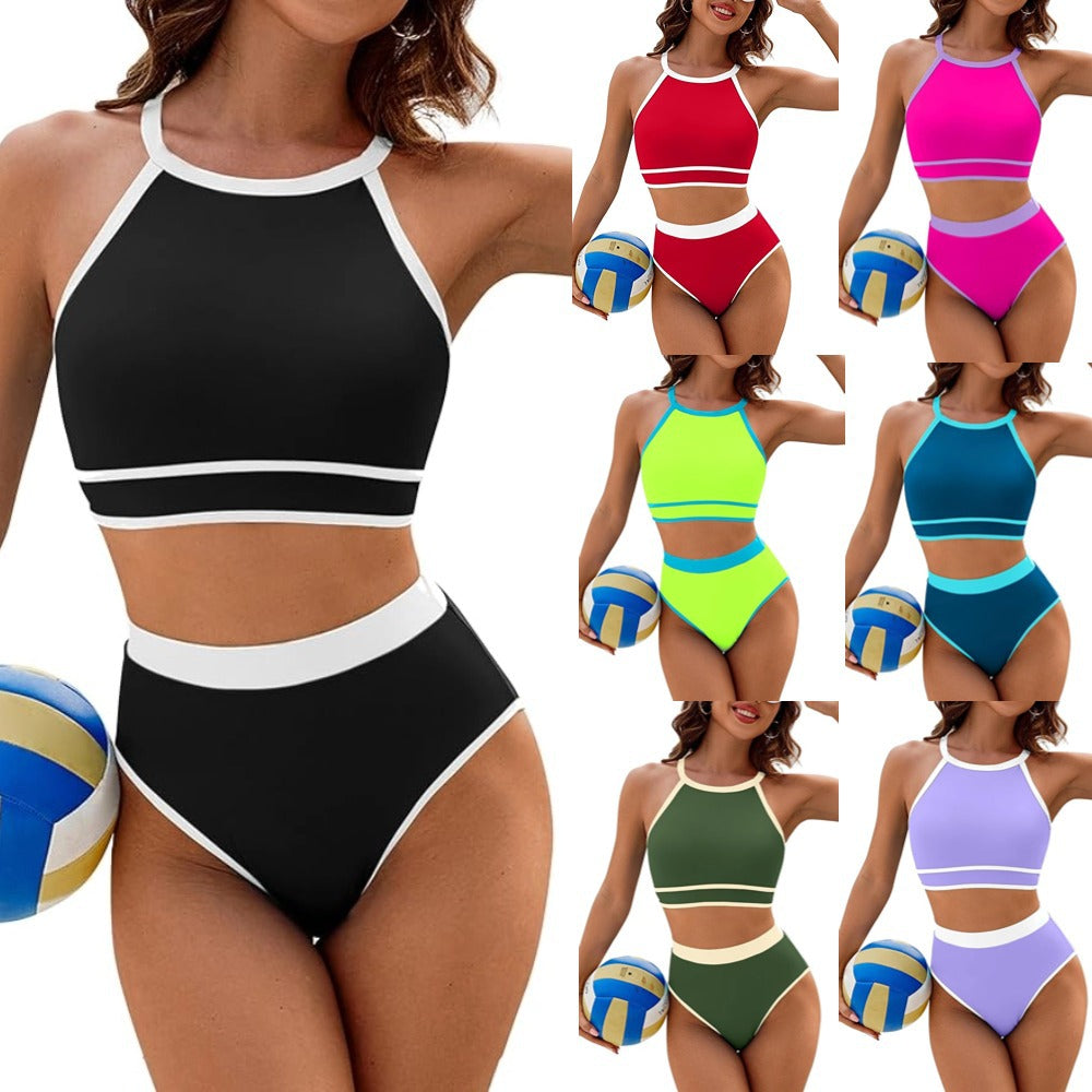 Women's Solid Color Minimalism Bikini Swimsuit