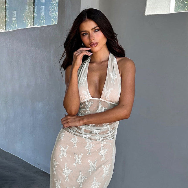 Fashion Personality Lace Backless Dress Women Hover Image