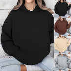 Loose Hooded Multi-color Sweater For Women