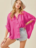 Solid Color Half Sleeve Shirt For Women