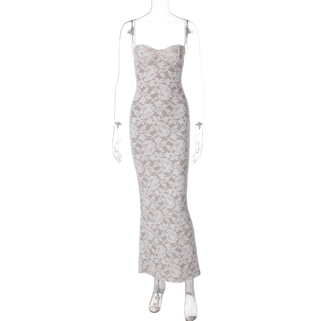 Backless Long Slim Strap Dress Women