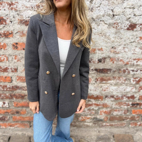 Autumn And Winter Leisure Solid Color Woolen Blazer