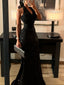 Black Sequin Halter Neck Mermaid Gown With Full Sparkle Detail