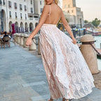 Elegant Deep V-neck Backless Mesh Wedding Dress