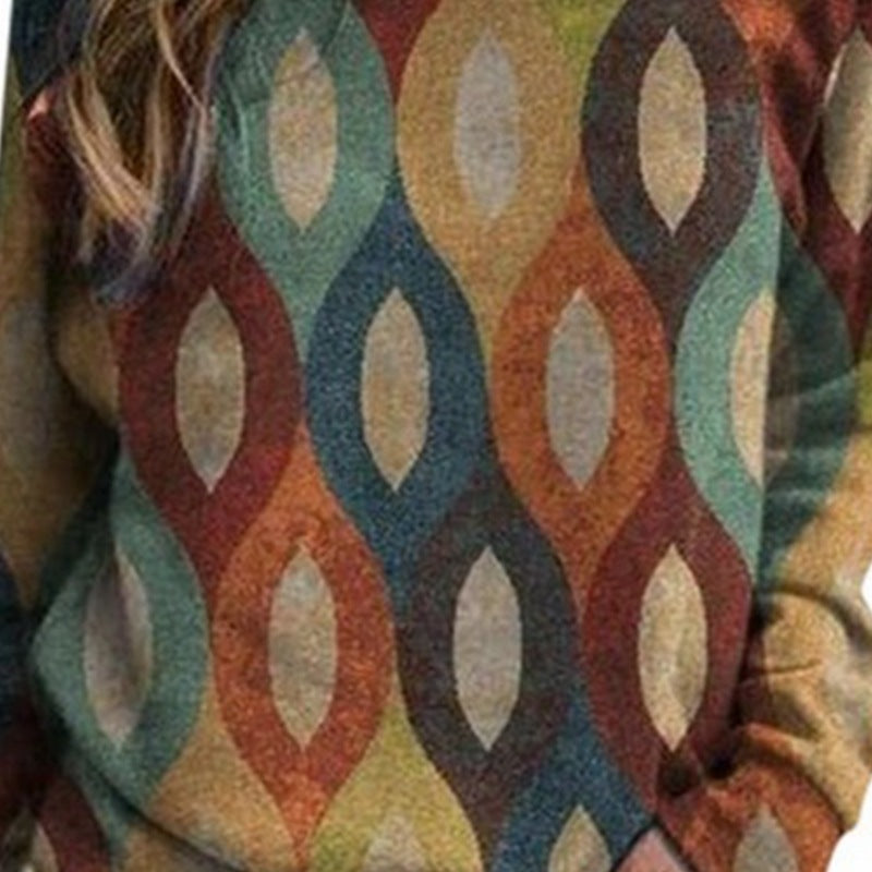 New Ladies Pattern Pattern Printing Sweater Urban Casual Sweater Women