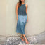 Summer Fashion Round Neck Sleeveless Color Matching Tencel Dress
