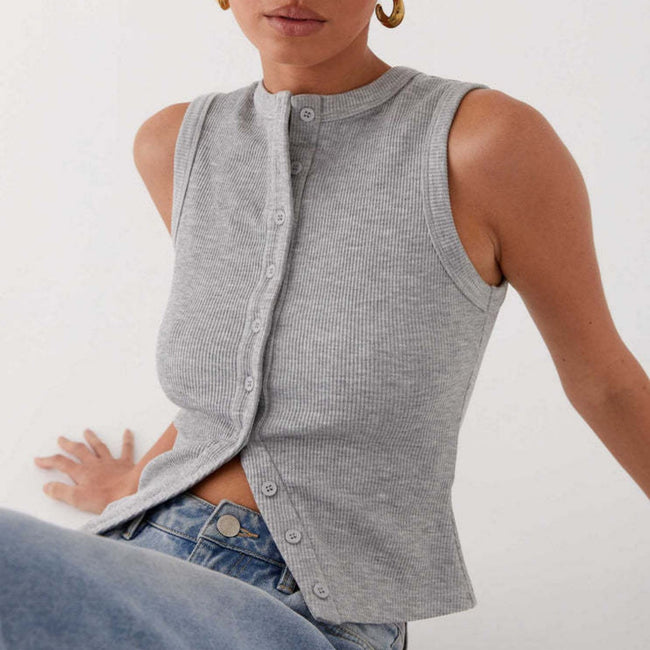 Slim Fit Sleeveless Vest For Women Hover Image