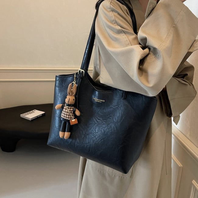 Simple And Versatile Textured Tote Bag For Women Hover Image