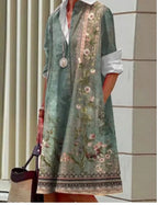 Colorful Blooming Summer Comfortable Shirt Dress