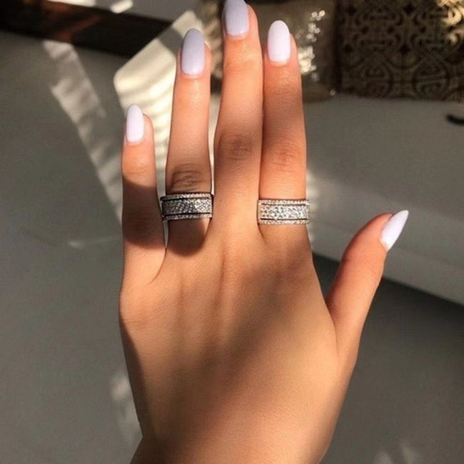 Premium Silver Color Ring Wide Love Rings For Women  Engagement Gifts Main Image