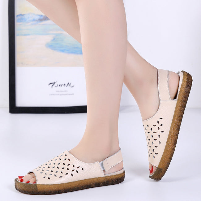 Hollow-out Plus Size Women's Sandals Korean Style Sandals Pregnant Women Hover Image