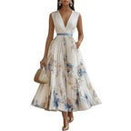 Fashion Printed Sleeveless Dress Women