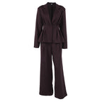 Autumn Workplace Brown Waist-cinching Suit And Trousers Set