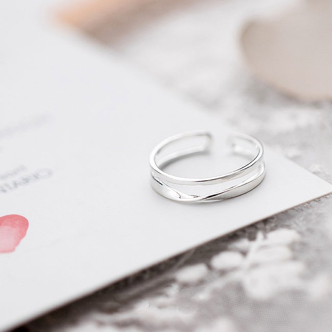 Temperament Ties Rings Double Lines Women Hover Image