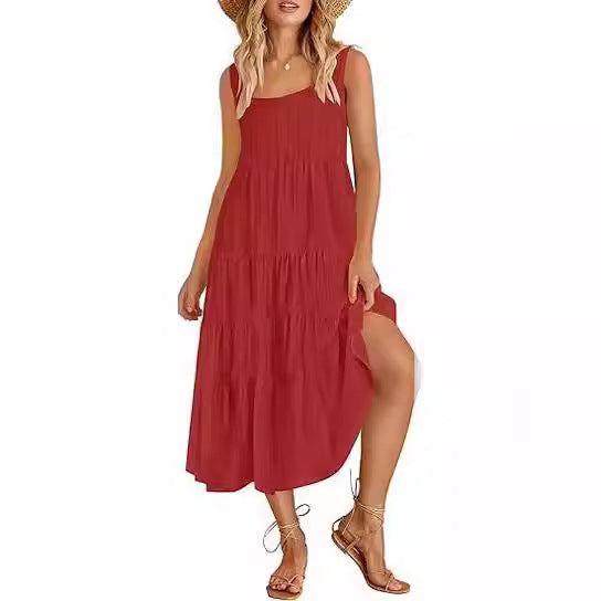 Women's Sleeveless Dress Backless Loose
