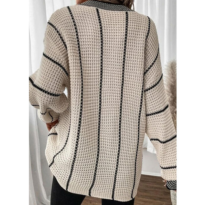 Pull ample décontracté vertical pour femmes