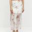New Digital-print Sheer High-waist Split Skirt