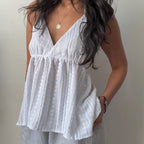 Womens Retro Solid-Color V-Neck Camisole