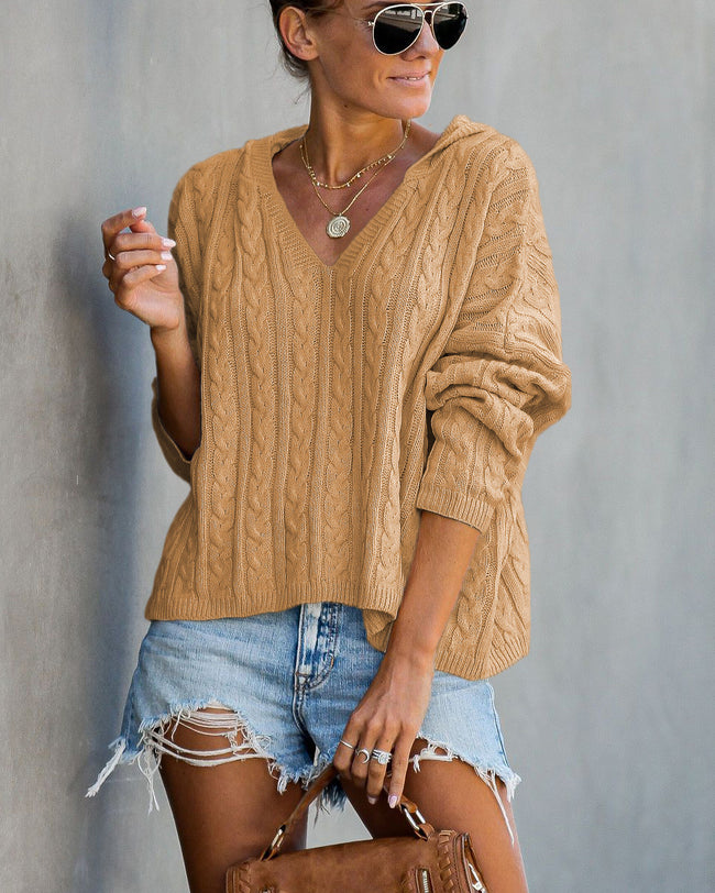 Sexy Loose V-neck Sweater Women Hover Image