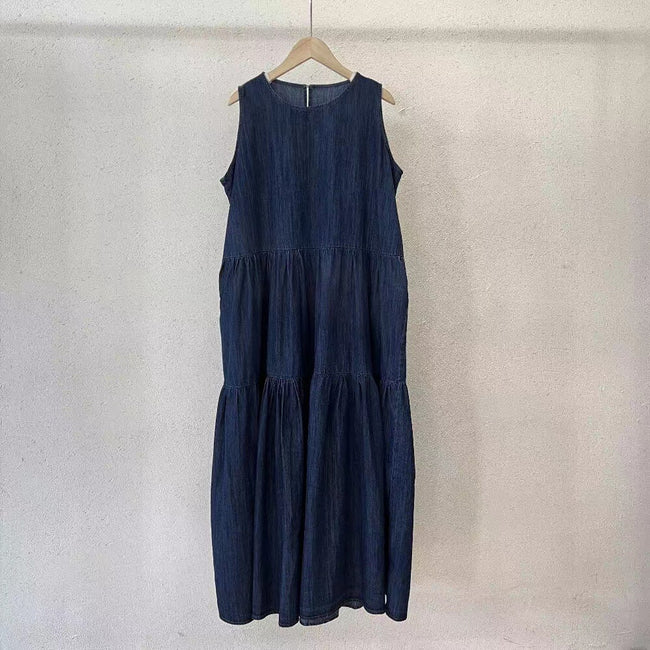 Mid-length Sleeveless Denim Dress Women Main Image