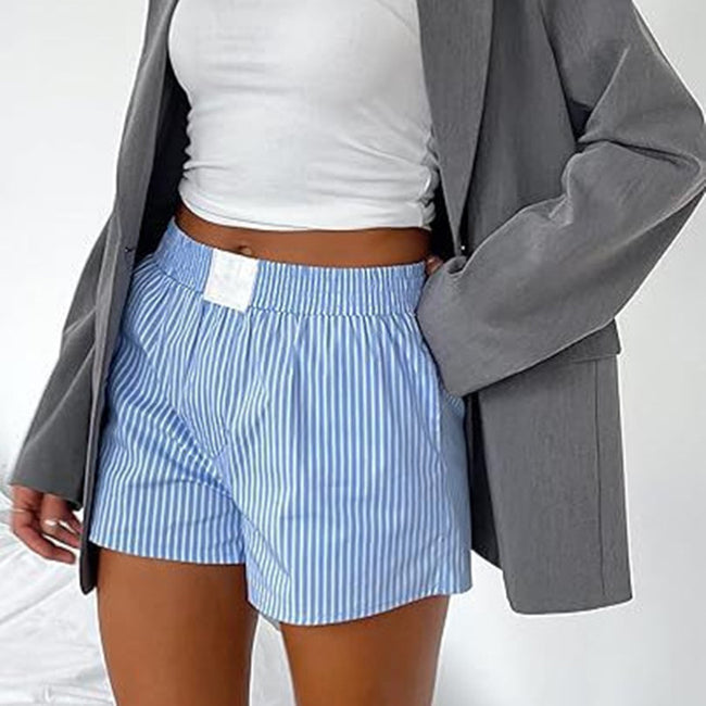 Fashion Loose Comfortable Striped Shorts With Pockets For Women Hover Image