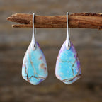 Unique Natural Stone Jewelry Ethnic Gold Plated Earrings For Women