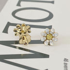 Cute Elegant Daisy Flower Earring Women Fashion Ears Jewelry Accessories Copper Gold Plated