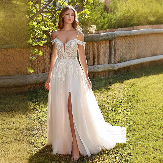 Lady's One-shoulder Fitted Wedding Dress Hover Image