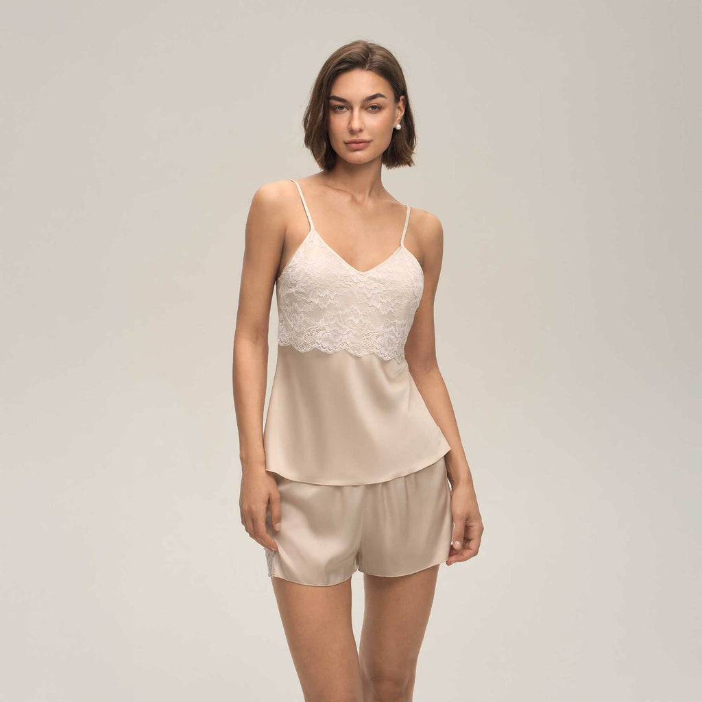 Lace Camisole Shorts Womens Loungewear Casual Set