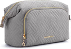 Large Wide-opening Quilted Makeup Bag