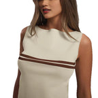Chanel-style Striped Knitted Camisole Womens Summer Outerwear Slimming Base Layer Sleeveless T-shirt Top