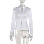 Casual Solid Color Versatile Long-sleeve Women's Top