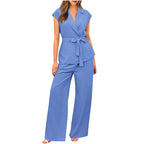 Suit Women's Fashion Solid Color Wide-leg Pants Two-piece Set