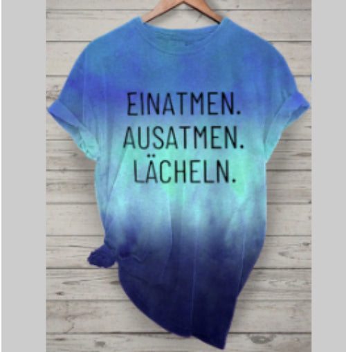 Cotton-like Printing Gradient Of Women's T-shirts