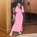 Fleece-lined Sweatshirt Casual Dress Women