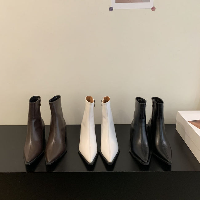 Short Heel High Heels Boots Hover Image