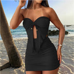 Bustier Vest And Skirt Two Piece Set Slim Fit Waist Cinching Short Skirt Suit