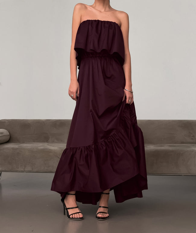 Fashionable Ruffled Strapless Dress Hover Image
