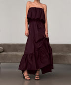 Fashionable Ruffled Strapless Dress