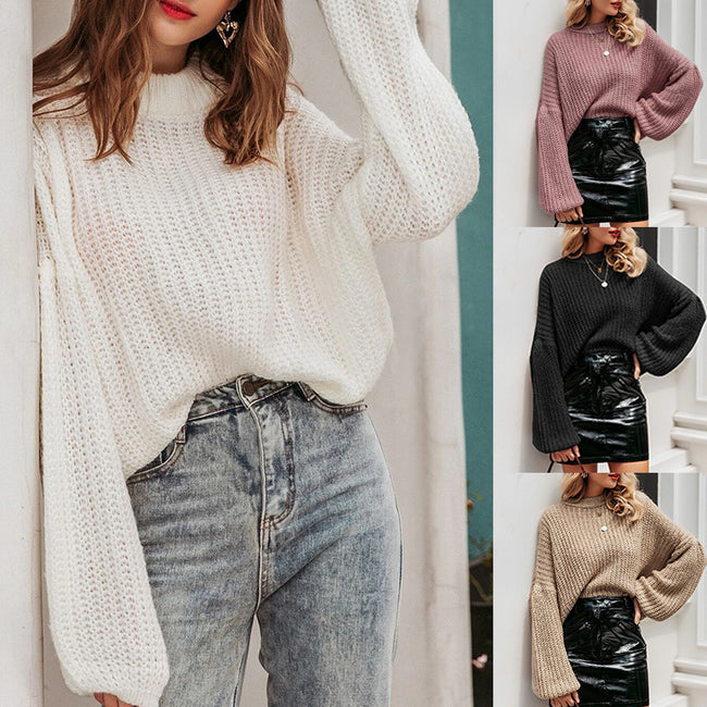 Women's Sweater All-matching Loose Pullover Sweater Round Neck Women Hover Image