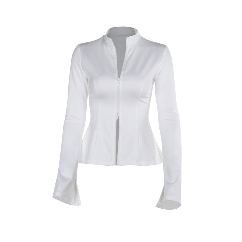 Casual Solid Color Versatile Long-sleeve Women's Top
