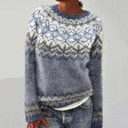Round Neck Multicolor Loose Fashion Sweater Women