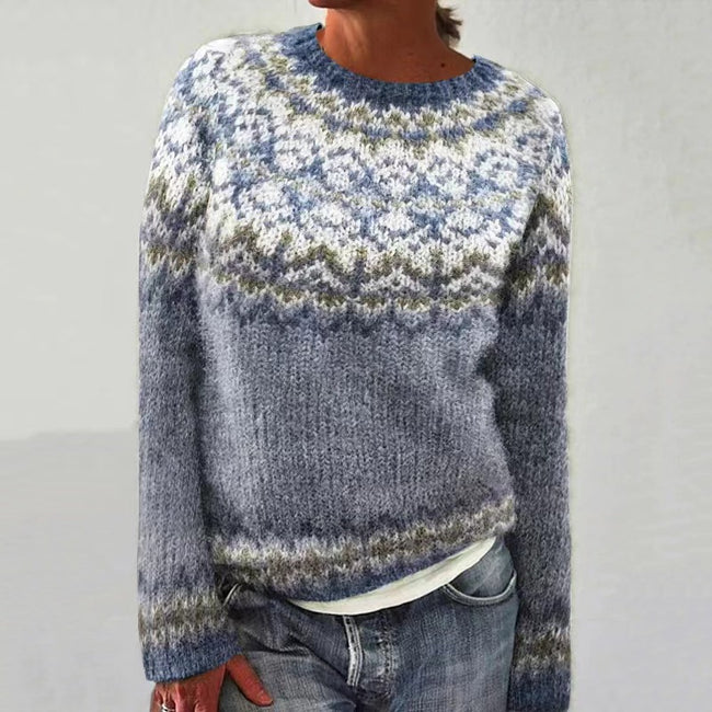 Round Neck Multicolor Loose Fashion Sweater Women Hover Image