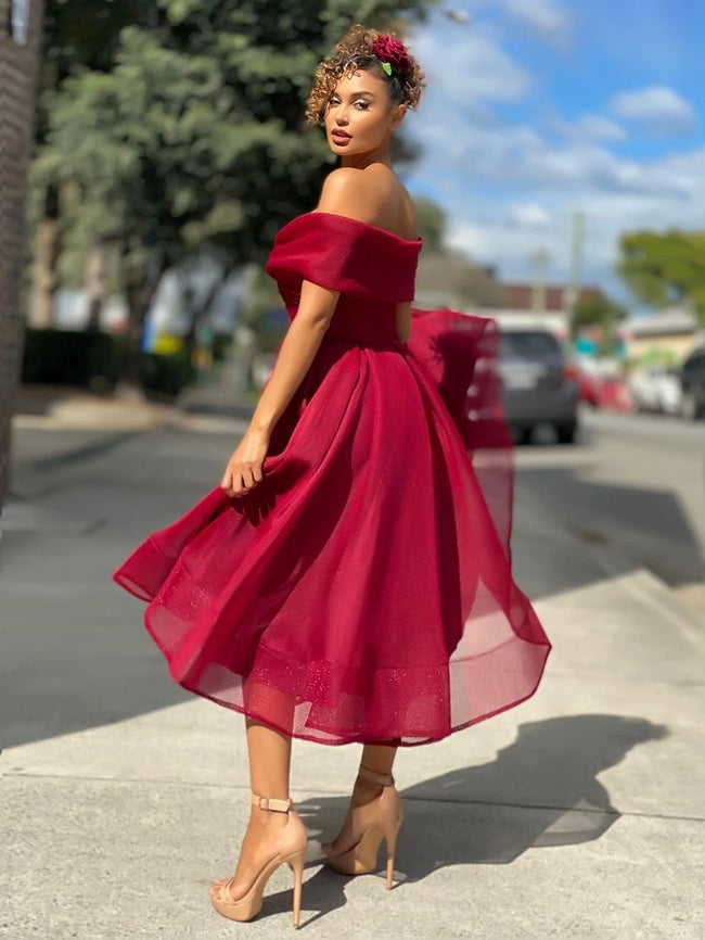 Womens Solid Casual Party Night Dress Club Off Shoulder Gown Elegant Backless Sexy Dress Birthday Main Image